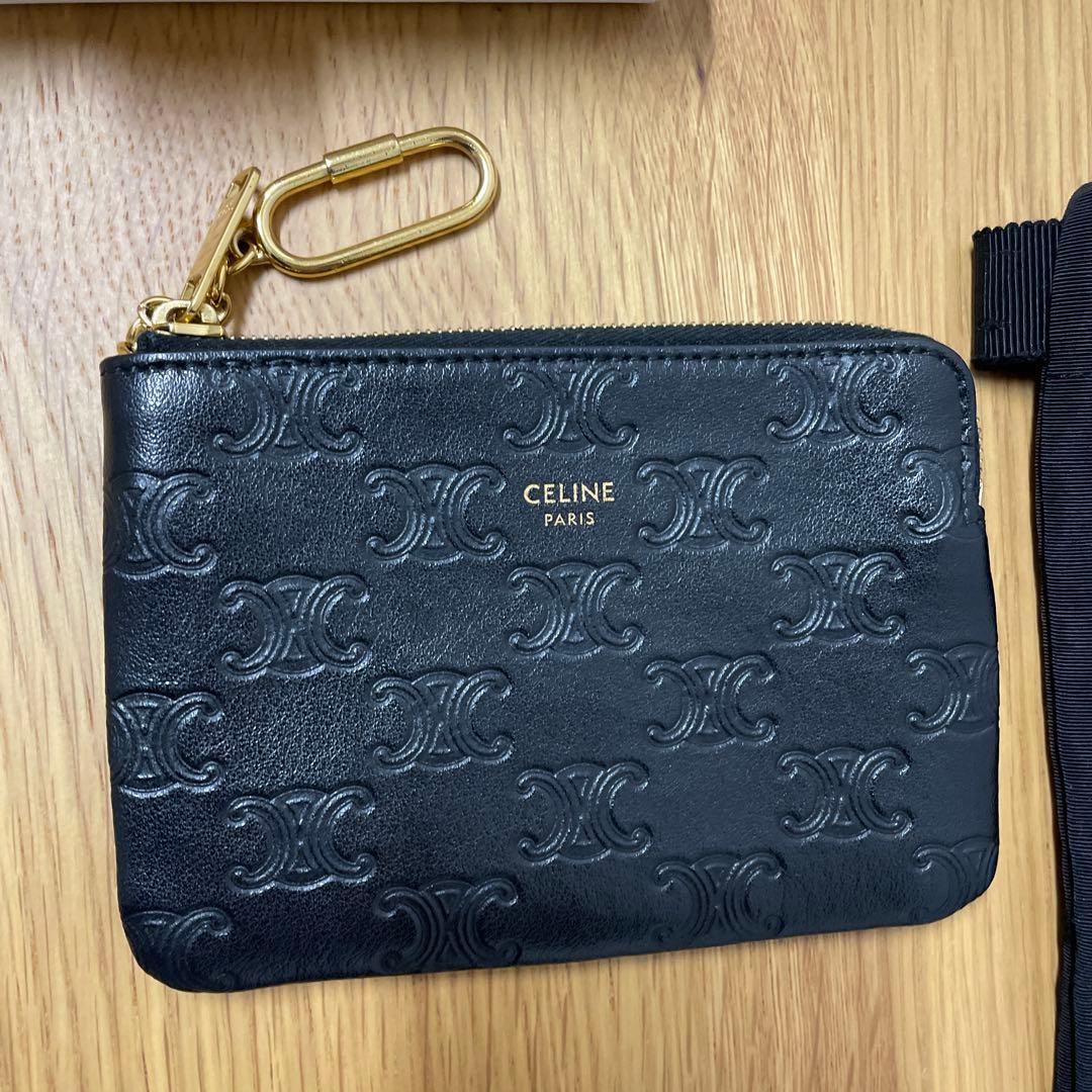 セリーヌトリオンフケースキーケースCELINEエンボスレザーエディスリマン