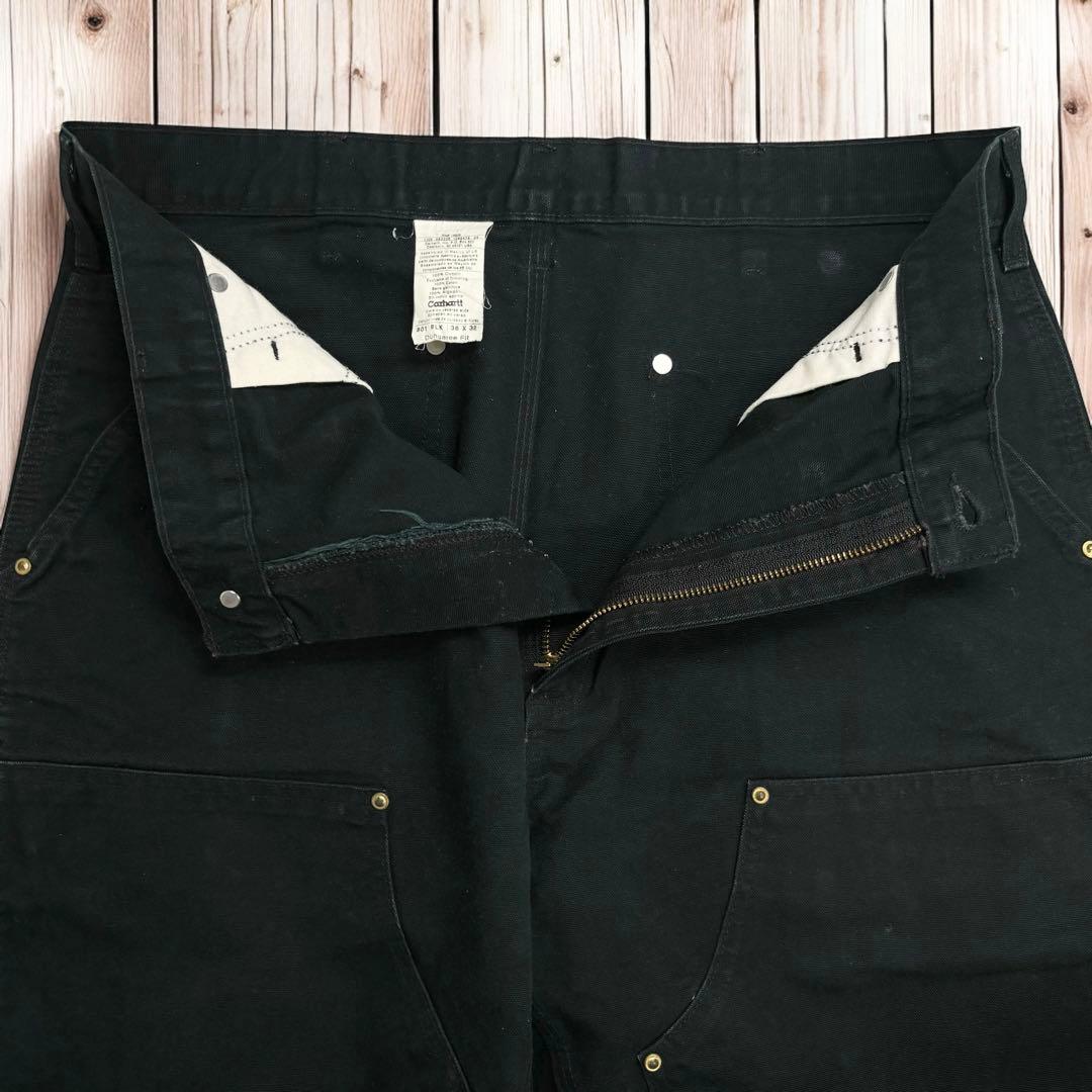 00s Carhartt ブラック ダブルニー ワーク カーゴ ペインターパンツ