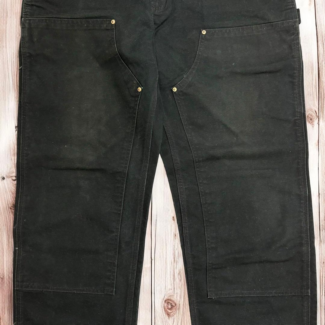 00s Carhartt ブラック ダブルニー ワーク カーゴ ペインターパンツ