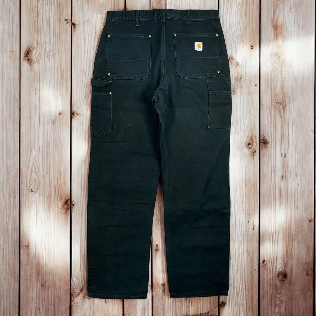 00s Carhartt ブラック ダブルニー ワーク カーゴ ペインターパンツ