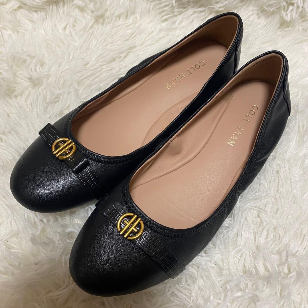 ✨定3.3万美品✨コールハーン フラットシューズ　トバ ボウ バレエ黒ブラック