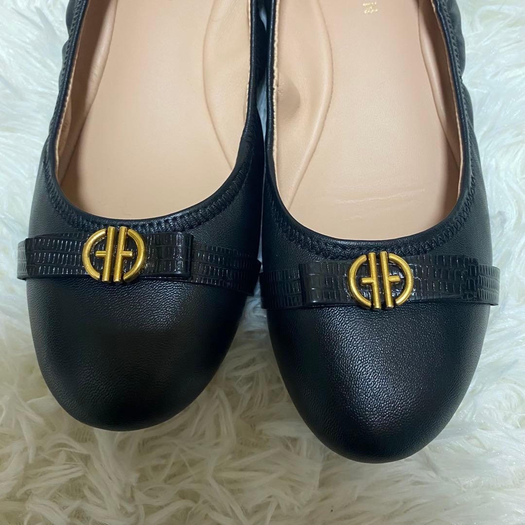 ✨定3.3万美品✨コールハーン フラットシューズ　トバ ボウ バレエ黒ブラック