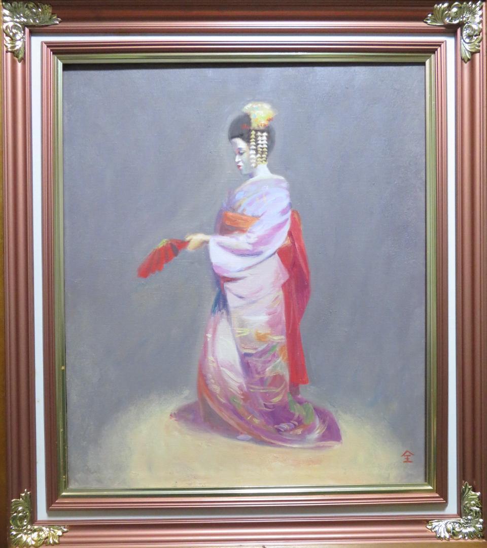 全和鳳　「舞」　油彩　F10号　韓国油彩画巨匠 　全和鳳美術館　師:須田国太郎