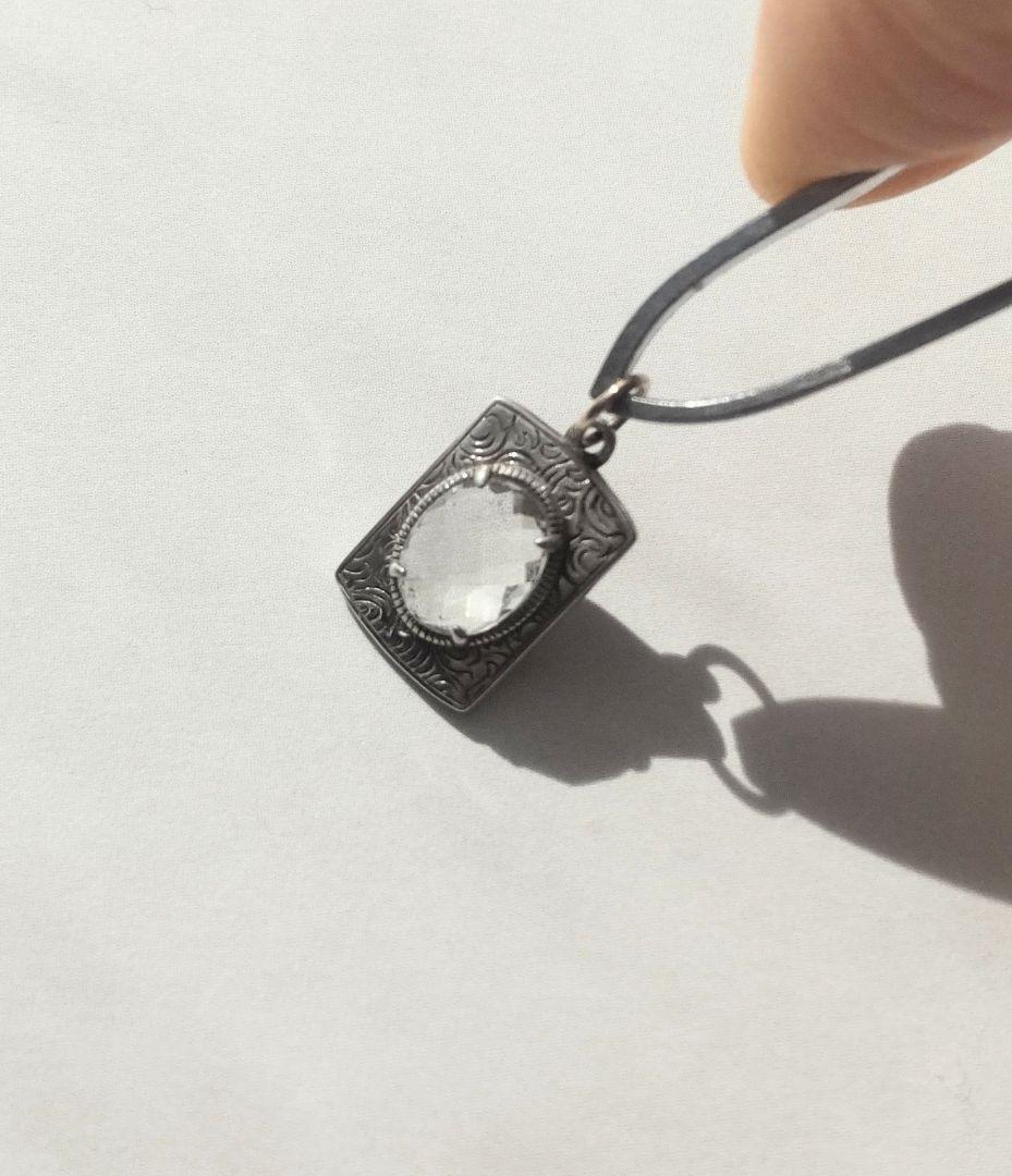 アガット agete グリーンクォーツ×シルバー チャーム K10 ネックレス