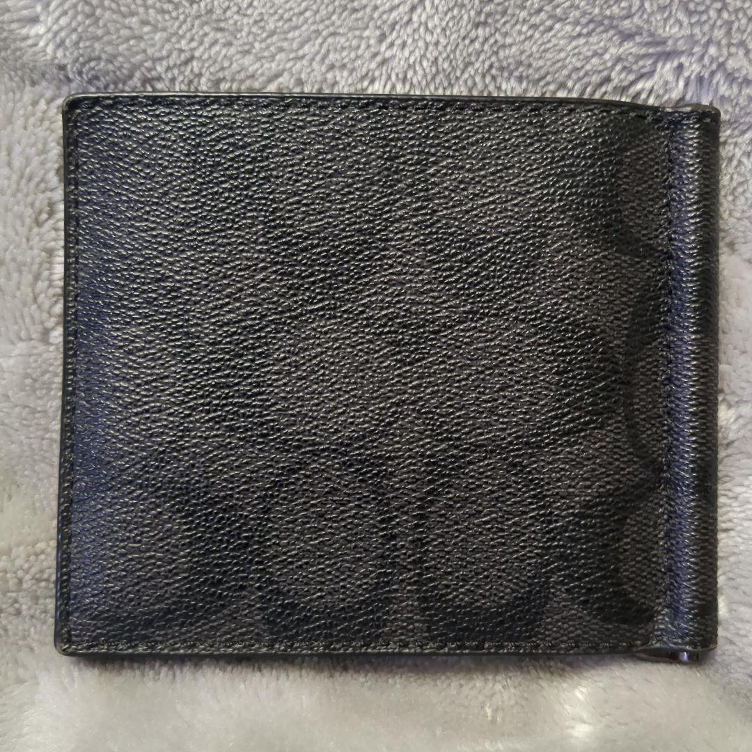 COACH　マネークリップ　折り財布　メンズ　人気の小銭入れ付き