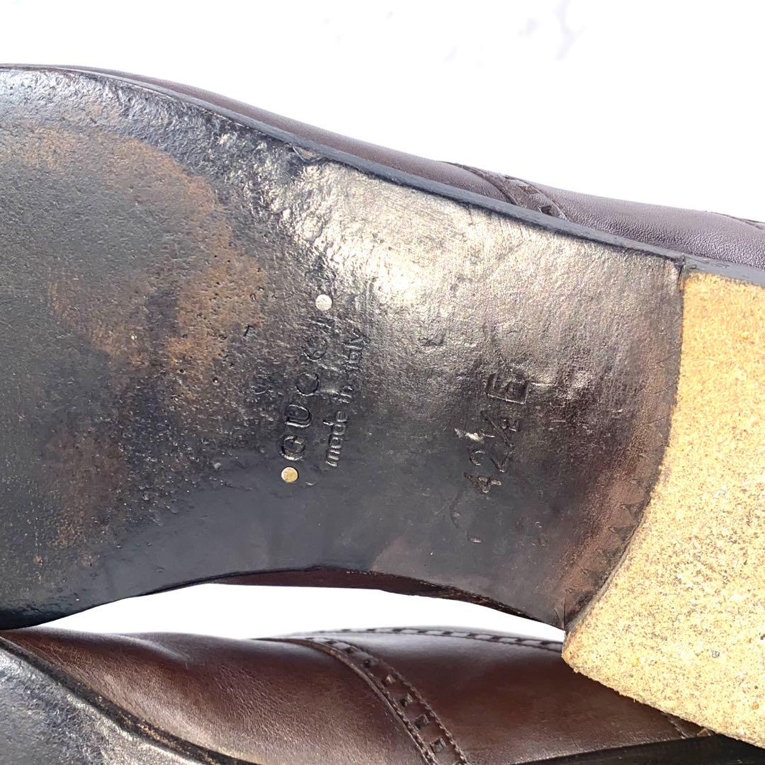 【美品】GUCCI グッチ ビジネスシューズ 革靴 ストレートチップ 27.5