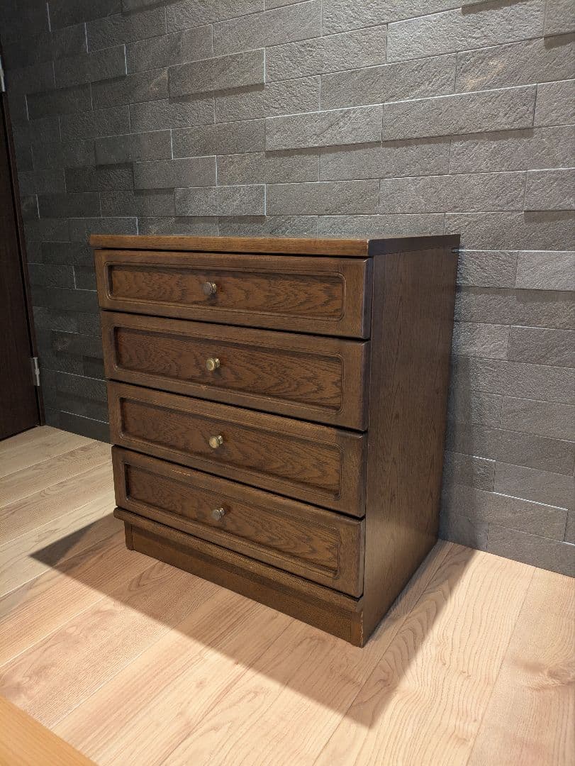 【karimoku】カリモク 4段 木製チェスト 小型タンス クラシックデザイン