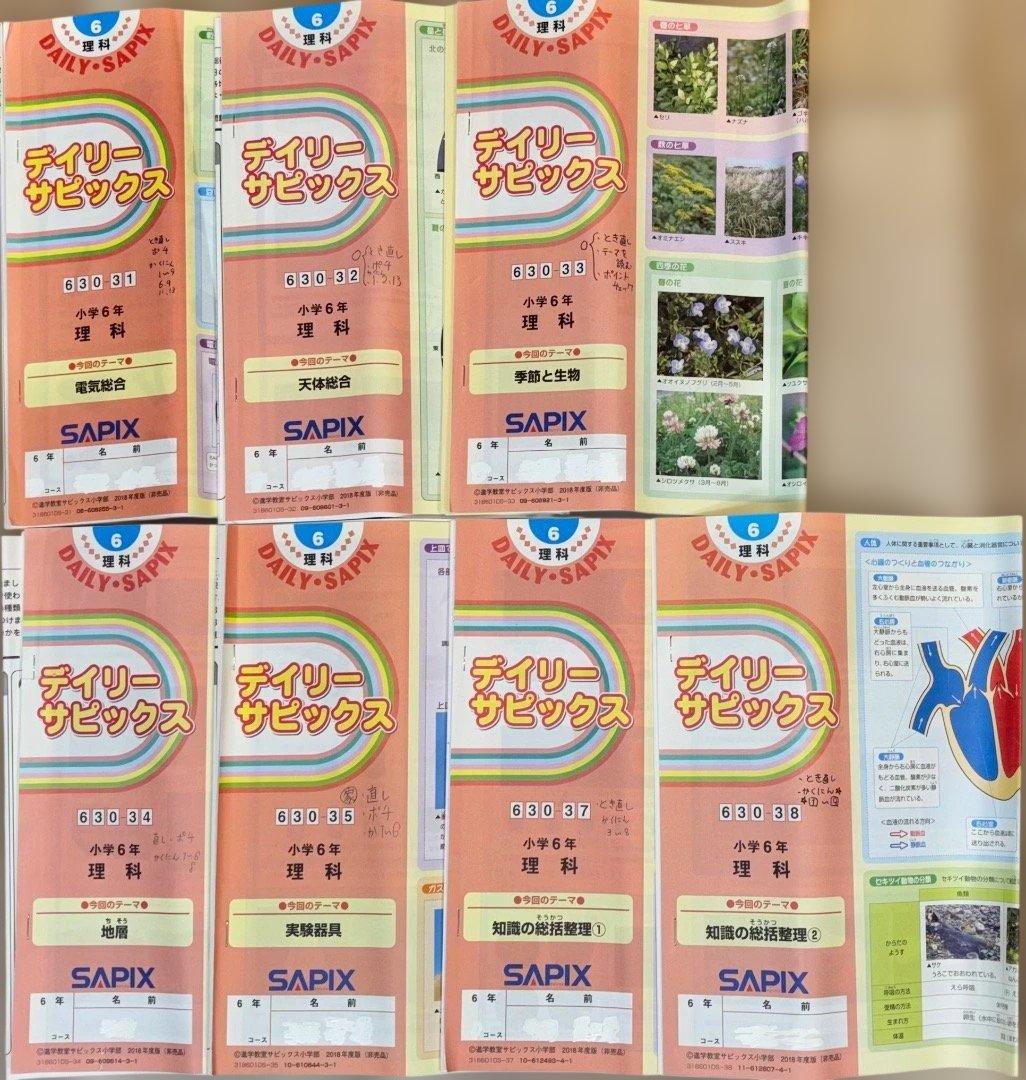 中身に書き込みなし SAPIX サピックス 小6 理科 テキスト
