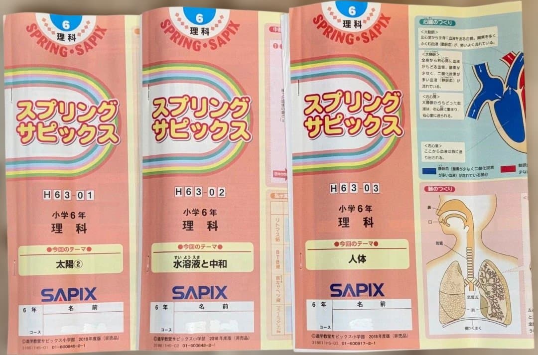 中身に書き込みなし SAPIX サピックス 小6 理科 テキスト