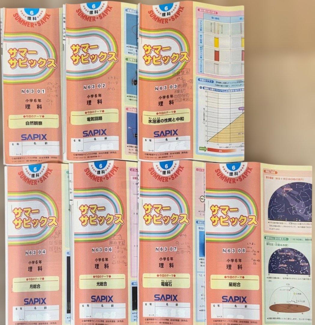 中身に書き込みなし SAPIX サピックス 小6 理科 テキスト