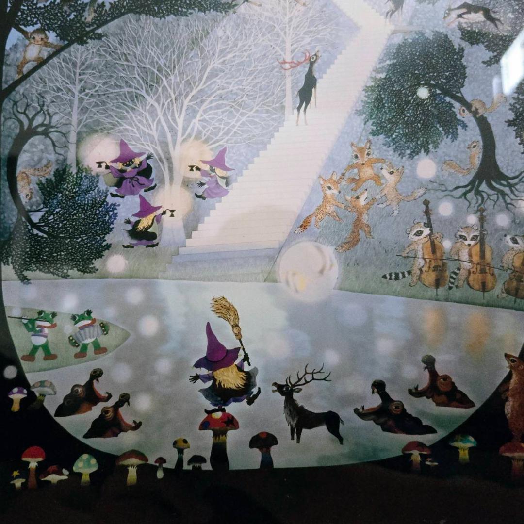 藤城清治　光る森　直筆サイン　ダイヤモンドスクリーン　保証