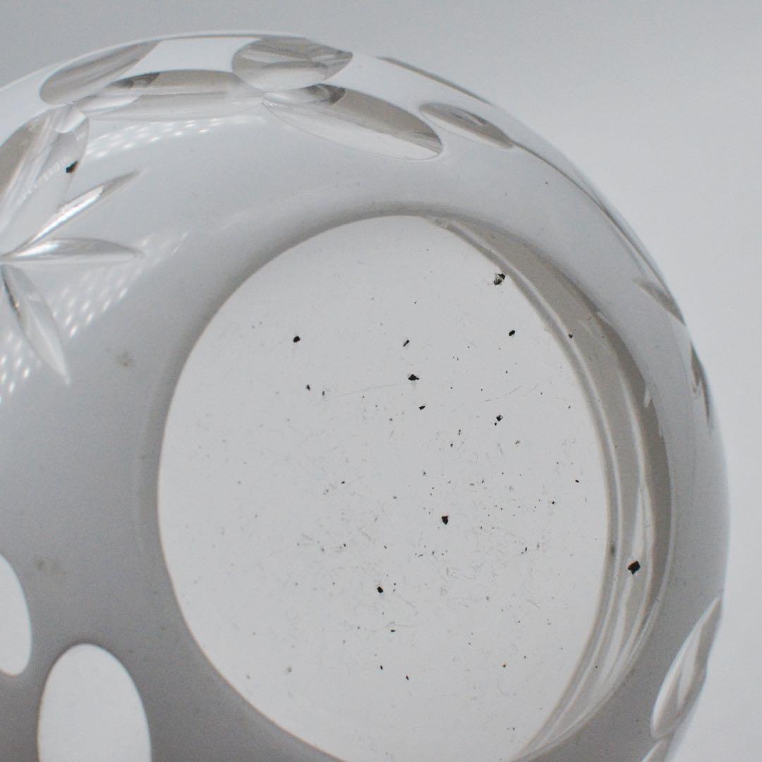 大正　戦前　白被せ切子　レトロガラス ガラス鉢 　外切子