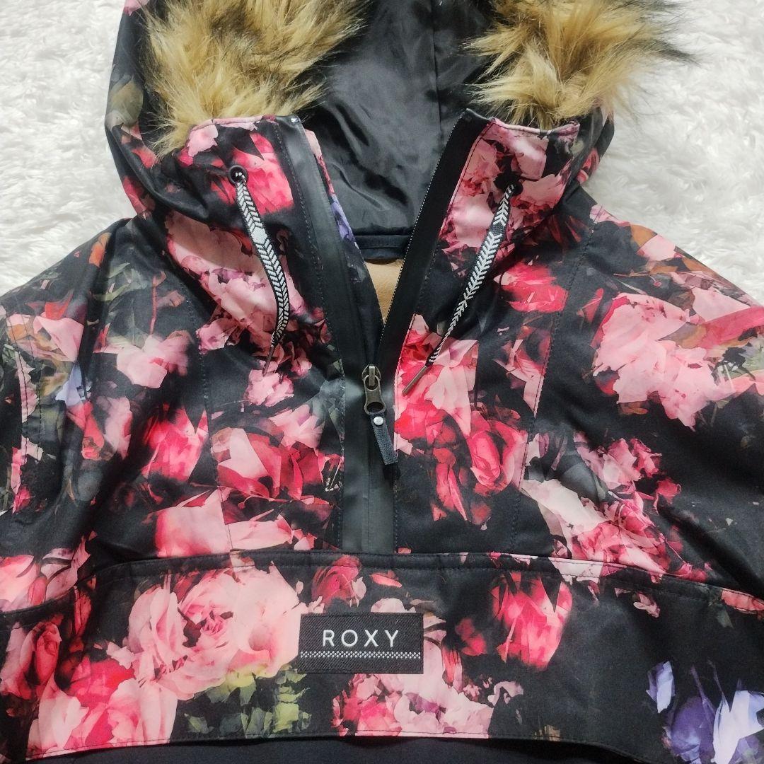 【未使用級】ROXY　スノーボードウェア　スキー　薔薇　ウィンタースポーツ　黒