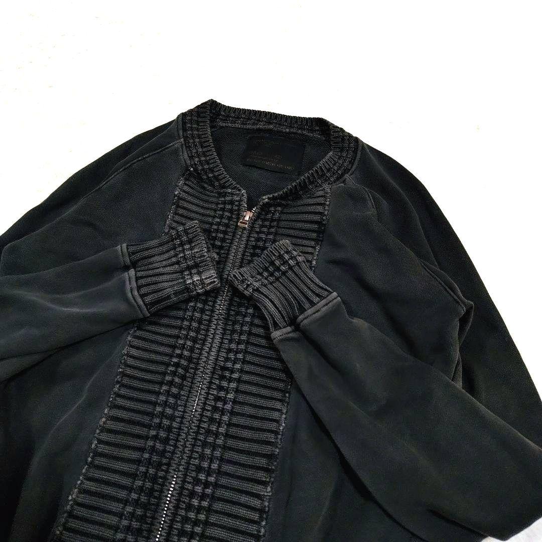 Y2K ナポレオンジャケット 短丈 ジップ パーカー リブ アーカイブ グレー