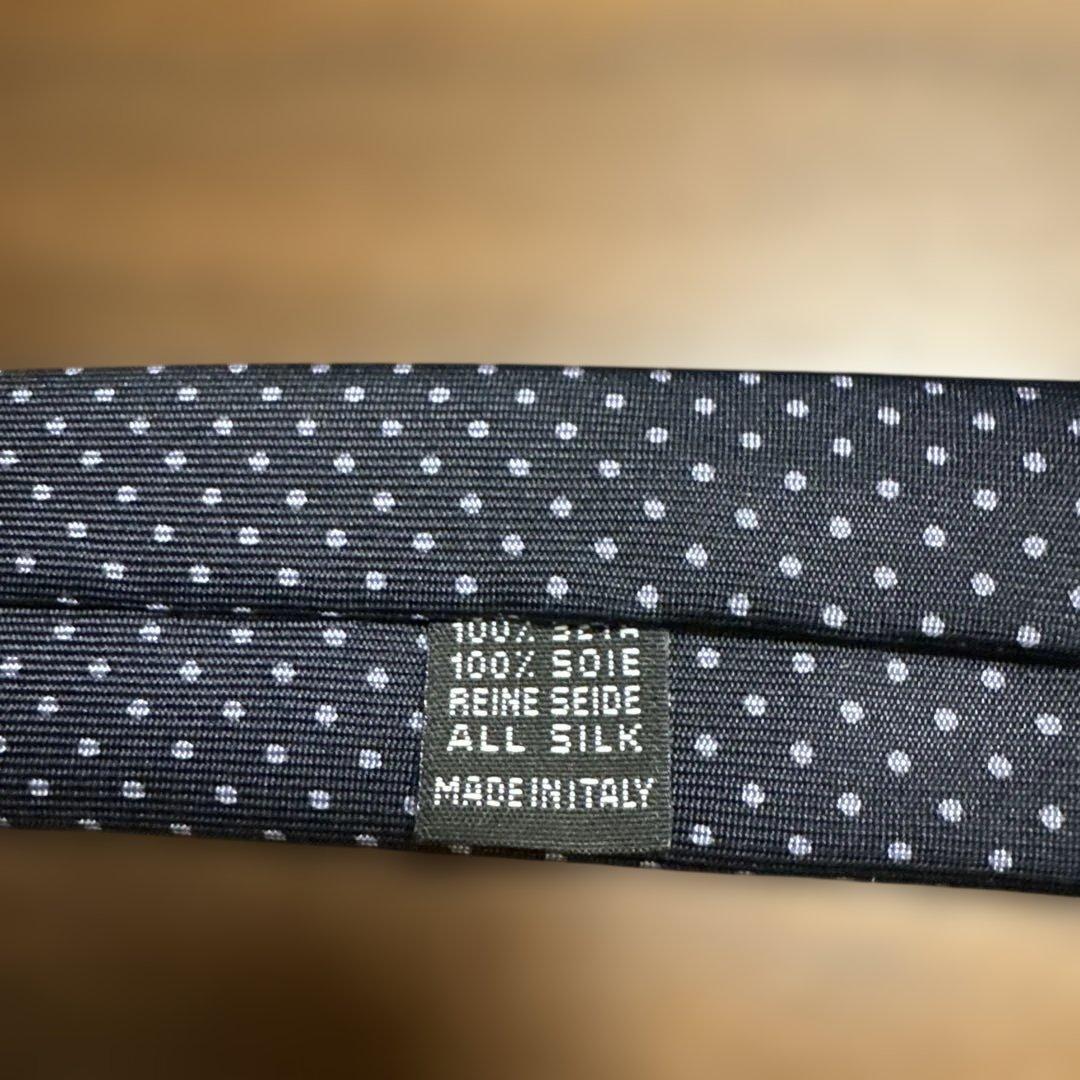 E. Marinella ネイビー ドット柄 ネクタイ