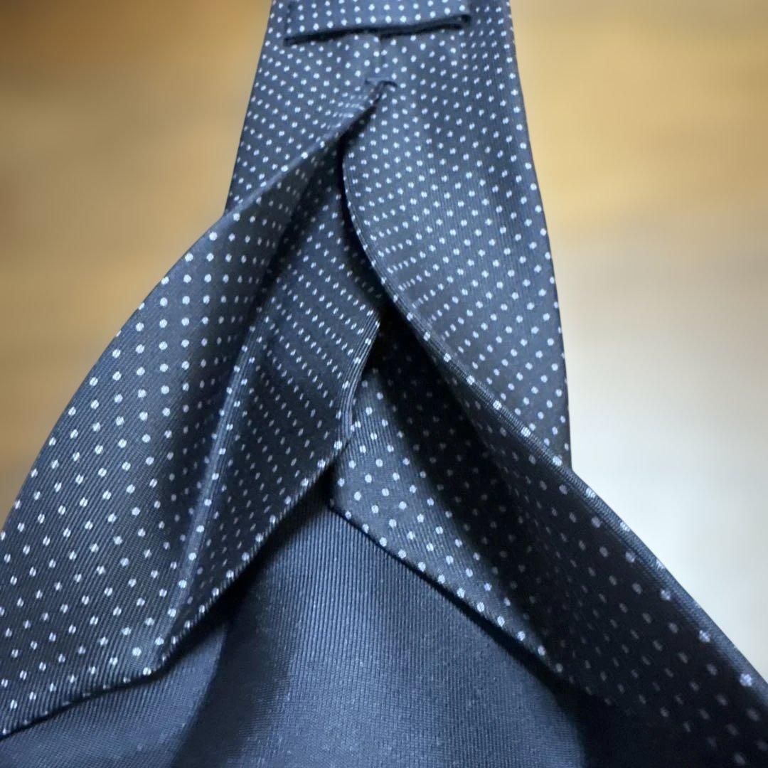 E. Marinella ネイビー ドット柄 ネクタイ