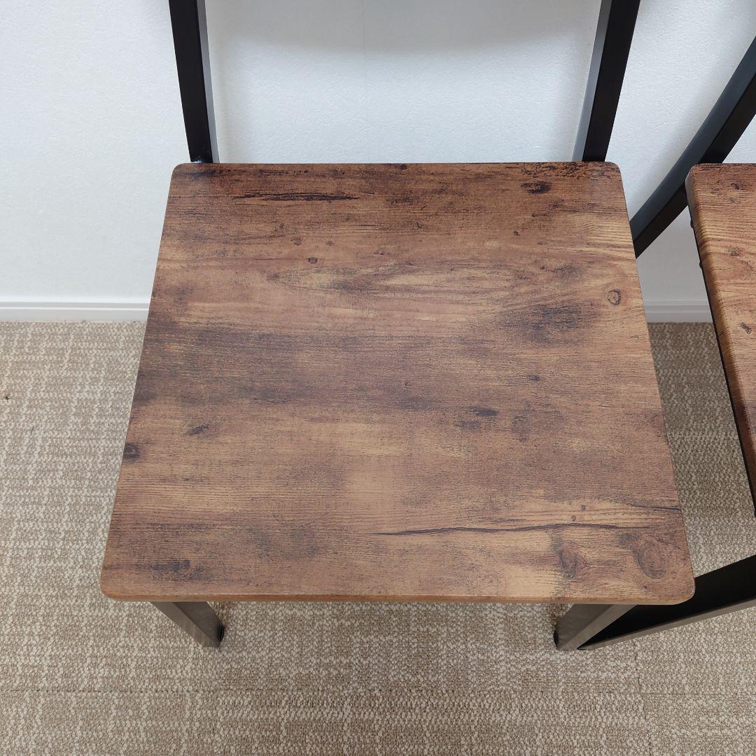 アイアンダイニングチェア 2脚セット 木製