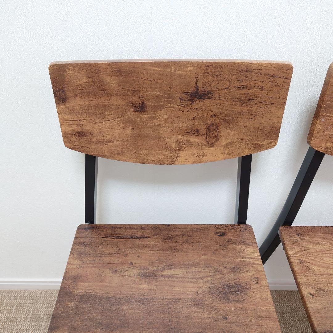 アイアンダイニングチェア 2脚セット 木製