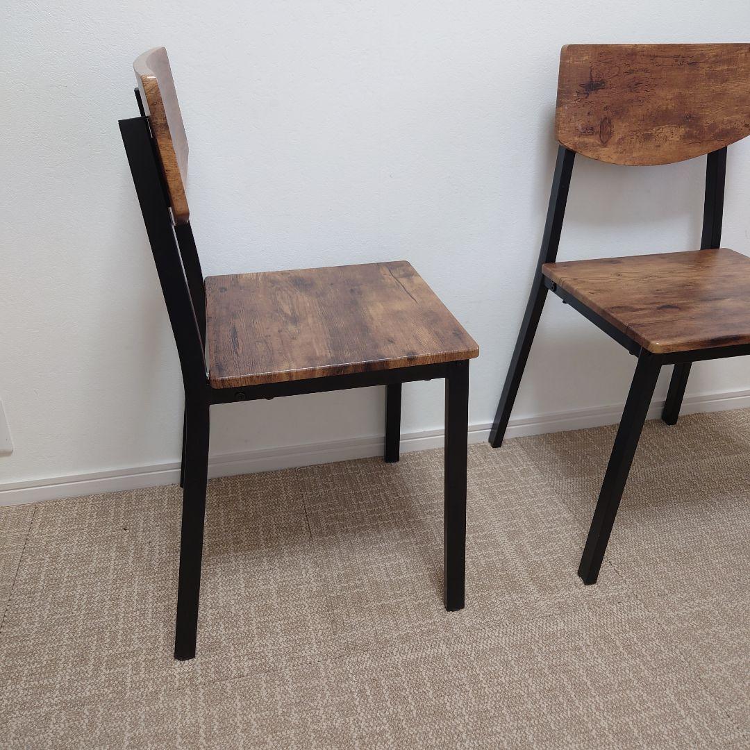 アイアンダイニングチェア 2脚セット 木製
