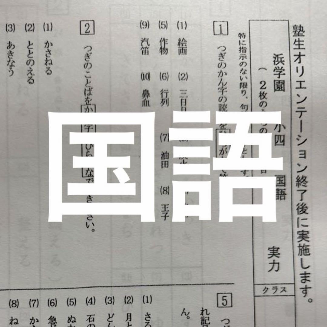 小4 浜学園 復習テスト Vクラス 国語/算数 /理科 復習用 3教科　即日発送