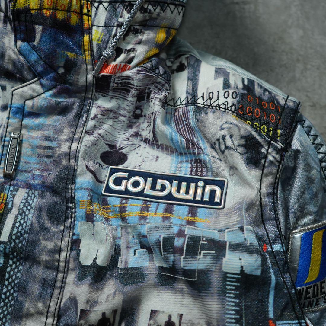 90s GOLDWIN archive 中綿ナイロンジャケット 短丈 シルバー