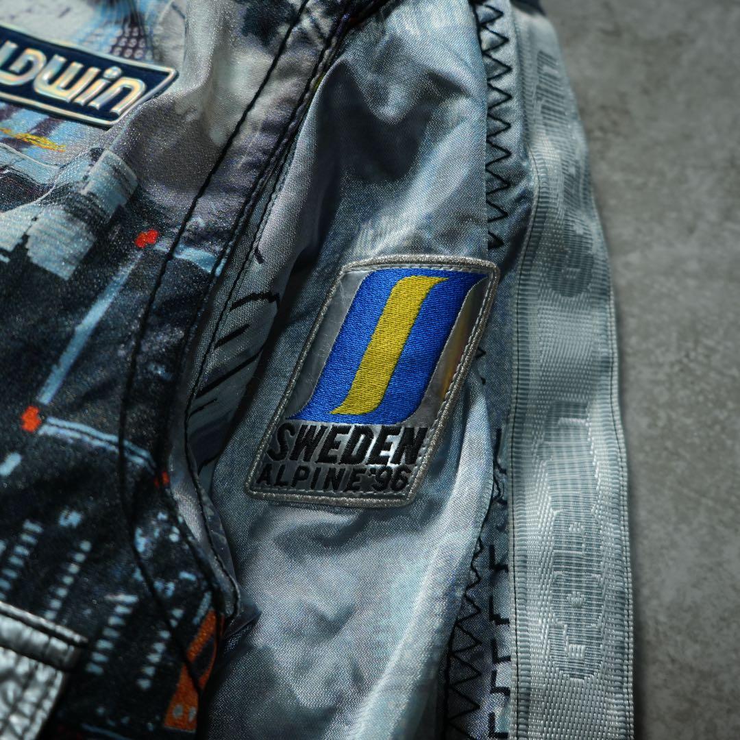 90s GOLDWIN archive 中綿ナイロンジャケット 短丈 シルバー