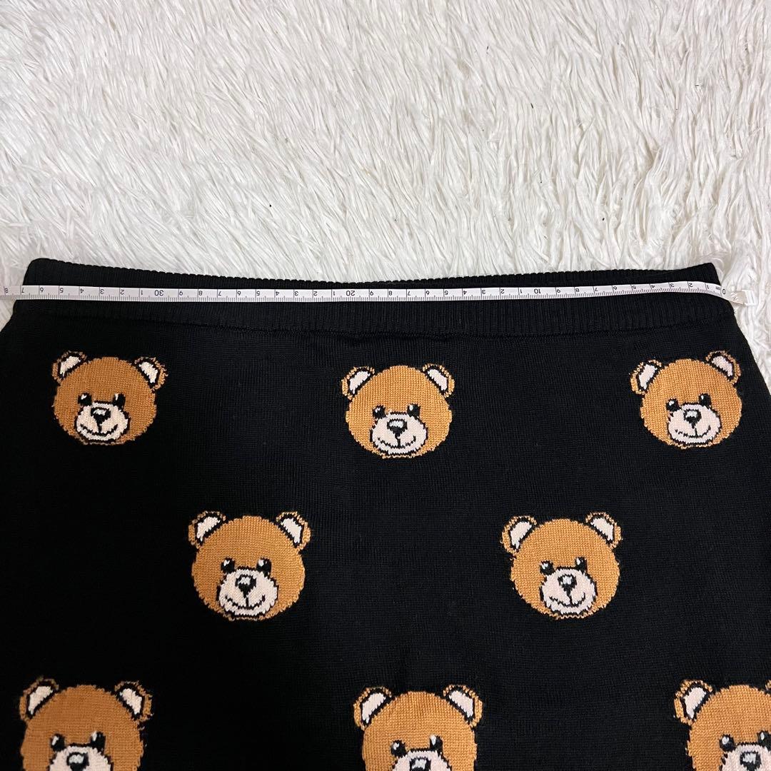 新品タグ付き！MOSCHINOモスキーノ　Bearニット　スカート　44サイズ