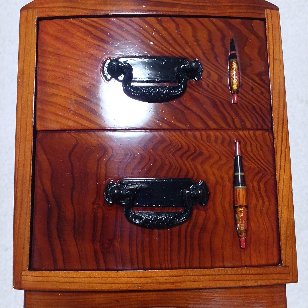 銘木 タナゴ小道具箱 極小箪笥 小物入 タナゴ竿 ハエ竿 渓流竿 和竿 仕掛け