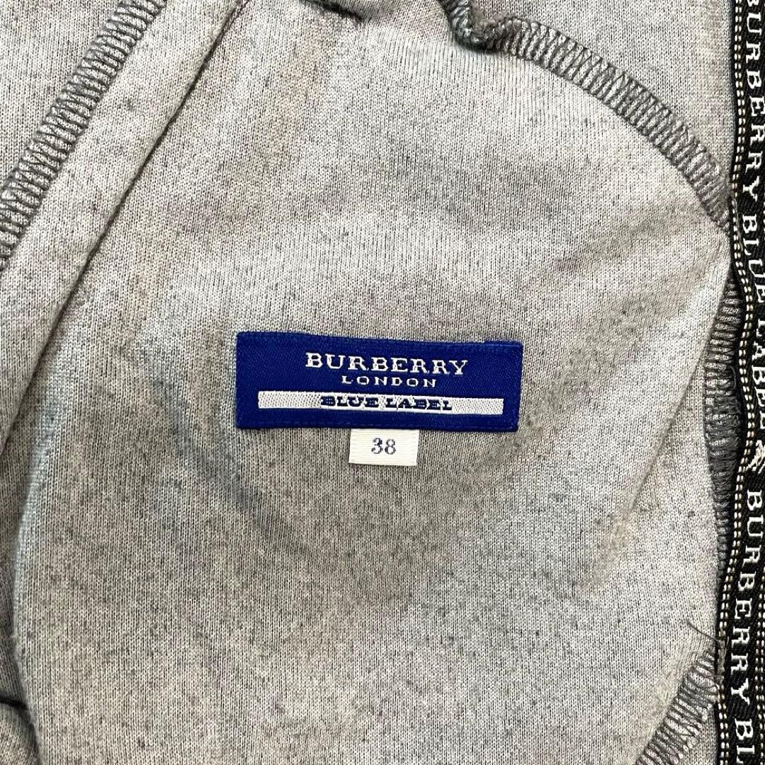 最終値下げ！美品 バーバリーブルーレーベル ベロア グレー パーカー 38 M