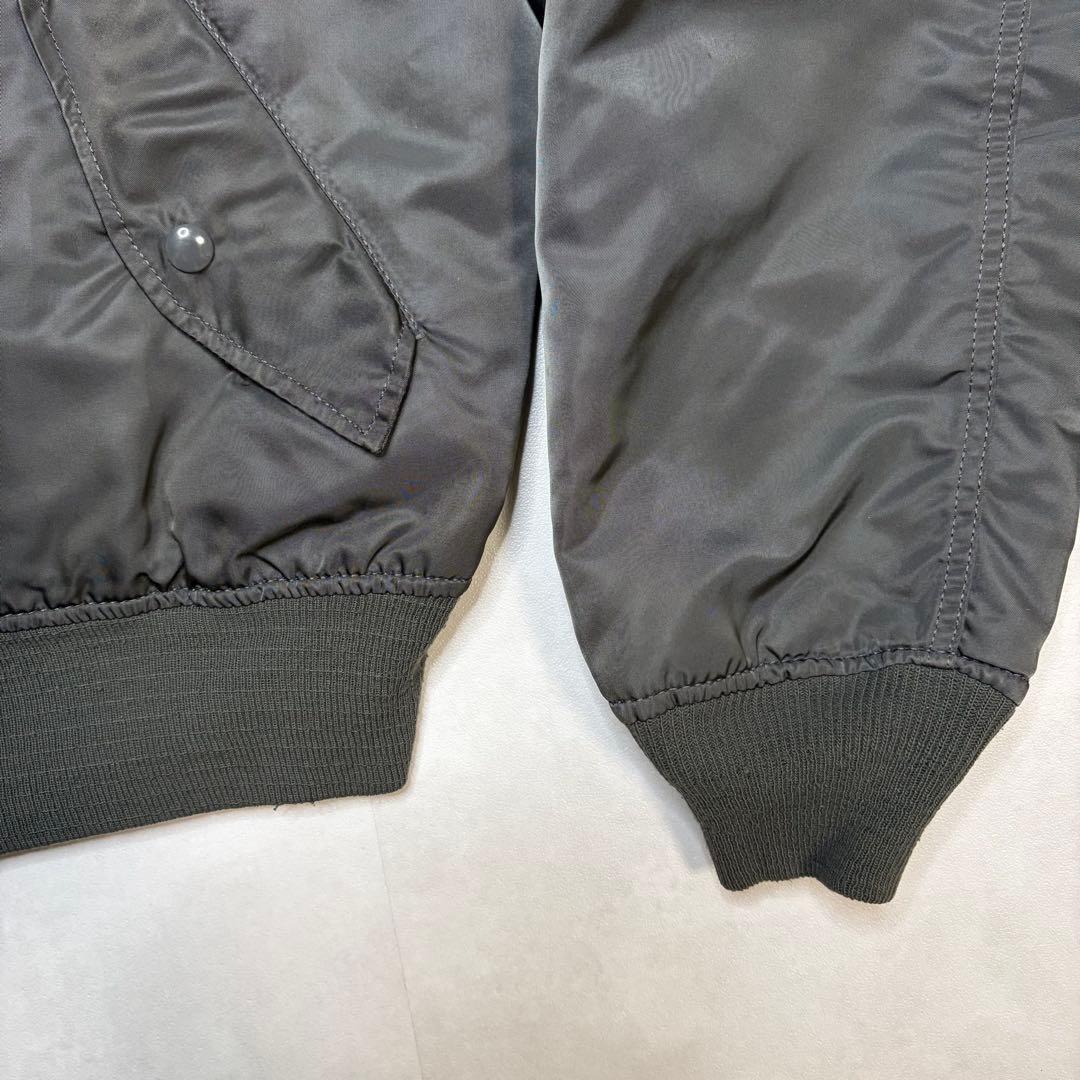 【美品】USA製 90s アルファインダストリーズ MA-1 短丈 グレー L