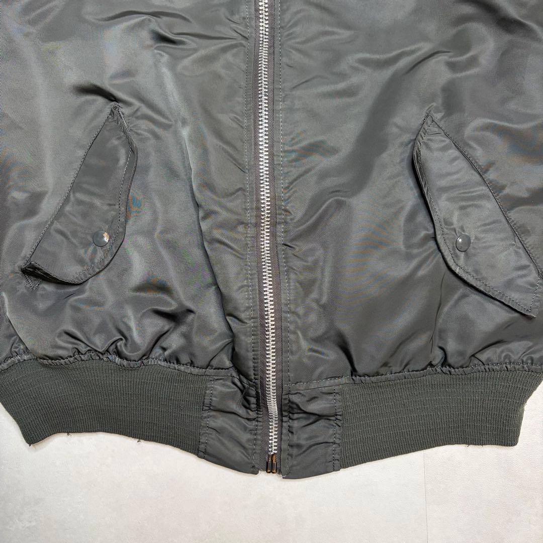 【美品】USA製 90s アルファインダストリーズ MA-1 短丈 グレー L