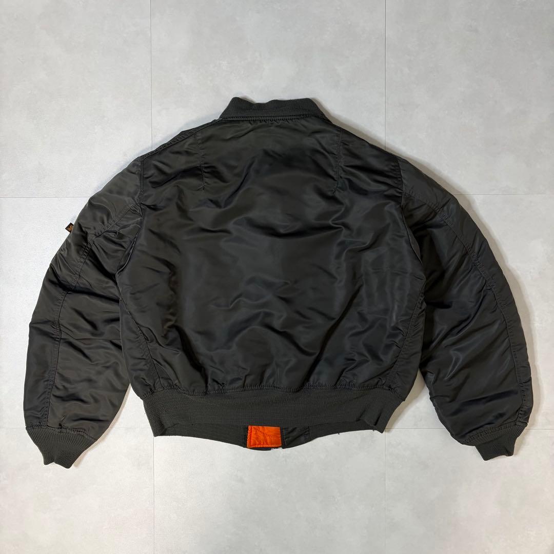 【美品】USA製 90s アルファインダストリーズ MA-1 短丈 グレー L