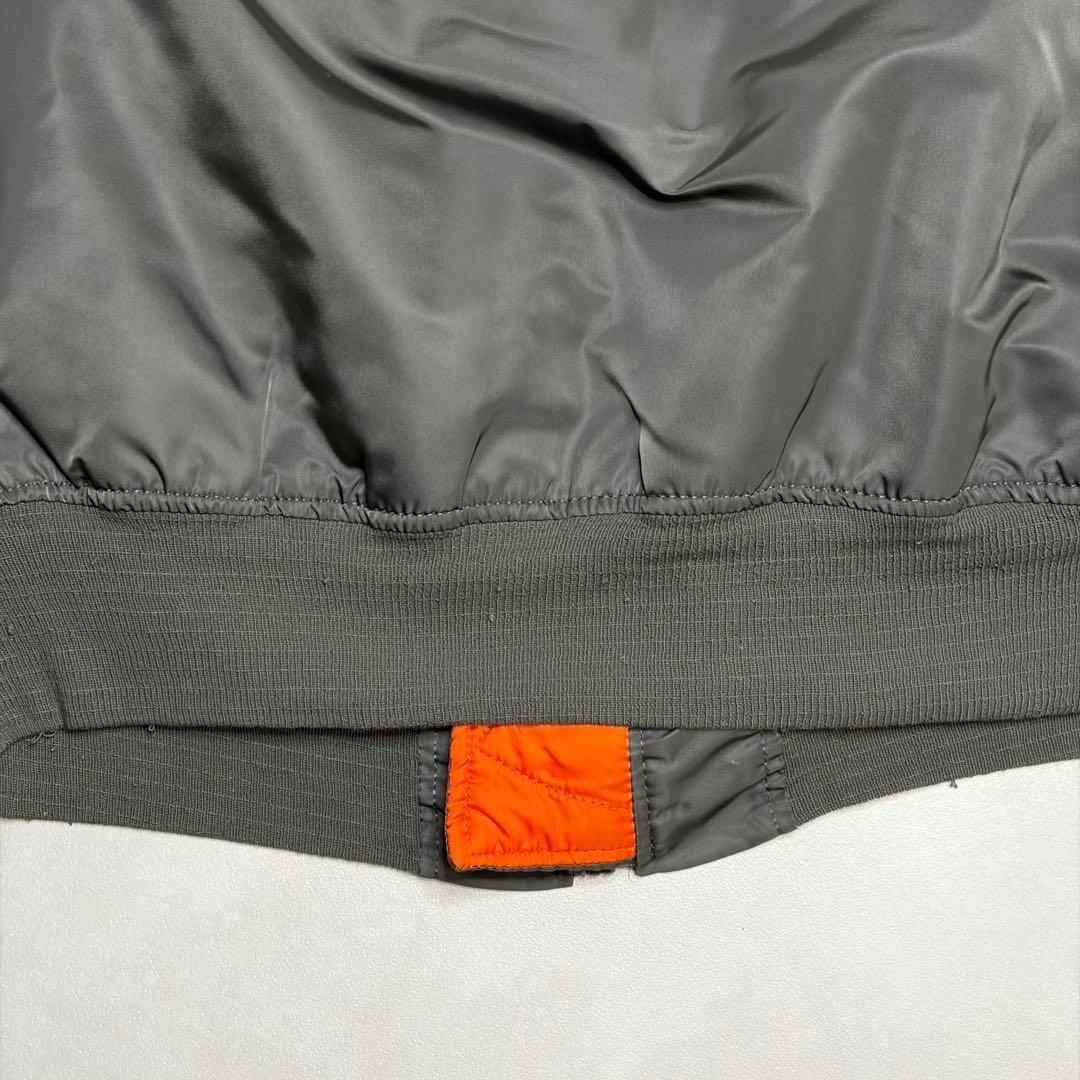 【美品】USA製 90s アルファインダストリーズ MA-1 短丈 グレー L