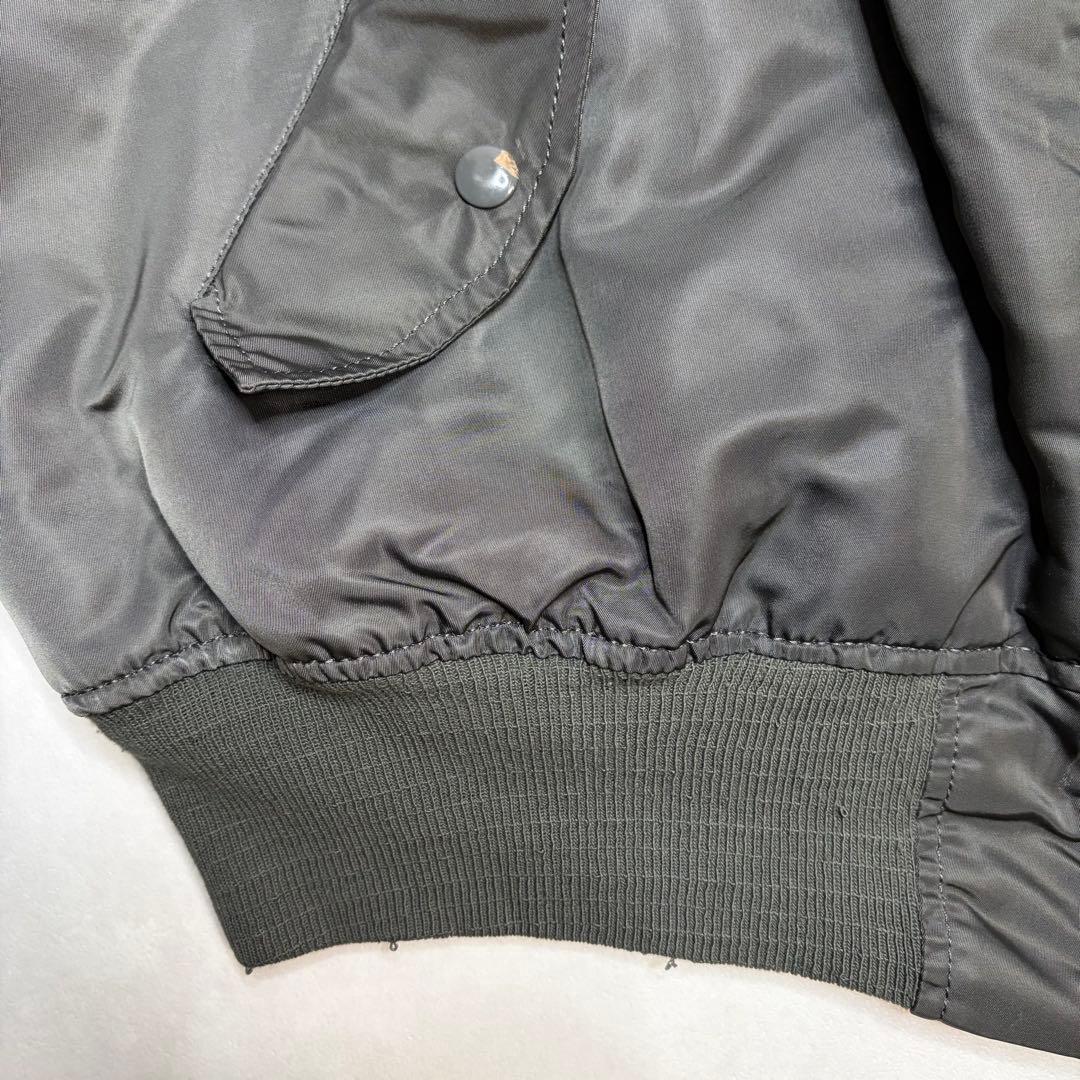 【美品】USA製 90s アルファインダストリーズ MA-1 短丈 グレー L