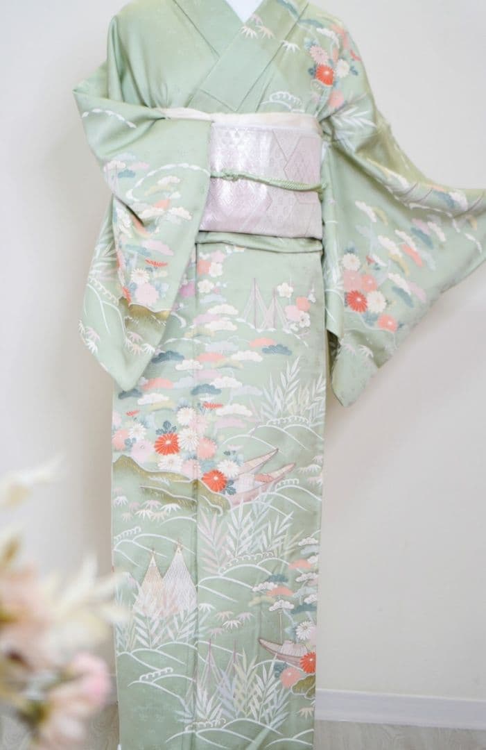 訪問着 4点フルセット 715D 正絹　入学式　結婚式　七五三　お宮参り