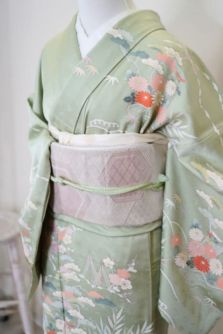 訪問着 4点フルセット 715D 正絹　入学式　結婚式　七五三　お宮参り