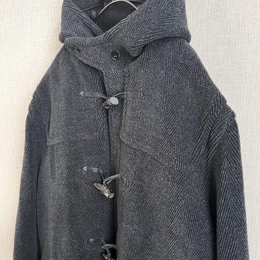 美品 グローバーオール キングストン ヘリンボーン ダッフルコート L グレー
