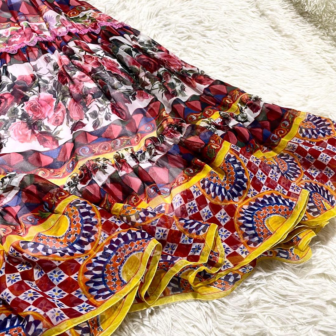 美品　ドルチェアンドガッバーナ　ドルガバ　花柄　ワンピース　ロング　子供服