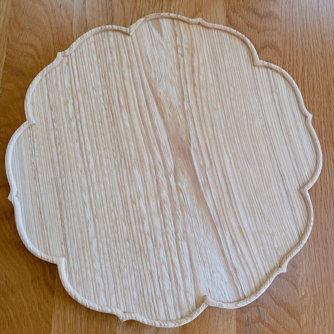 【新品】木製 花形皿 直径約30cm
