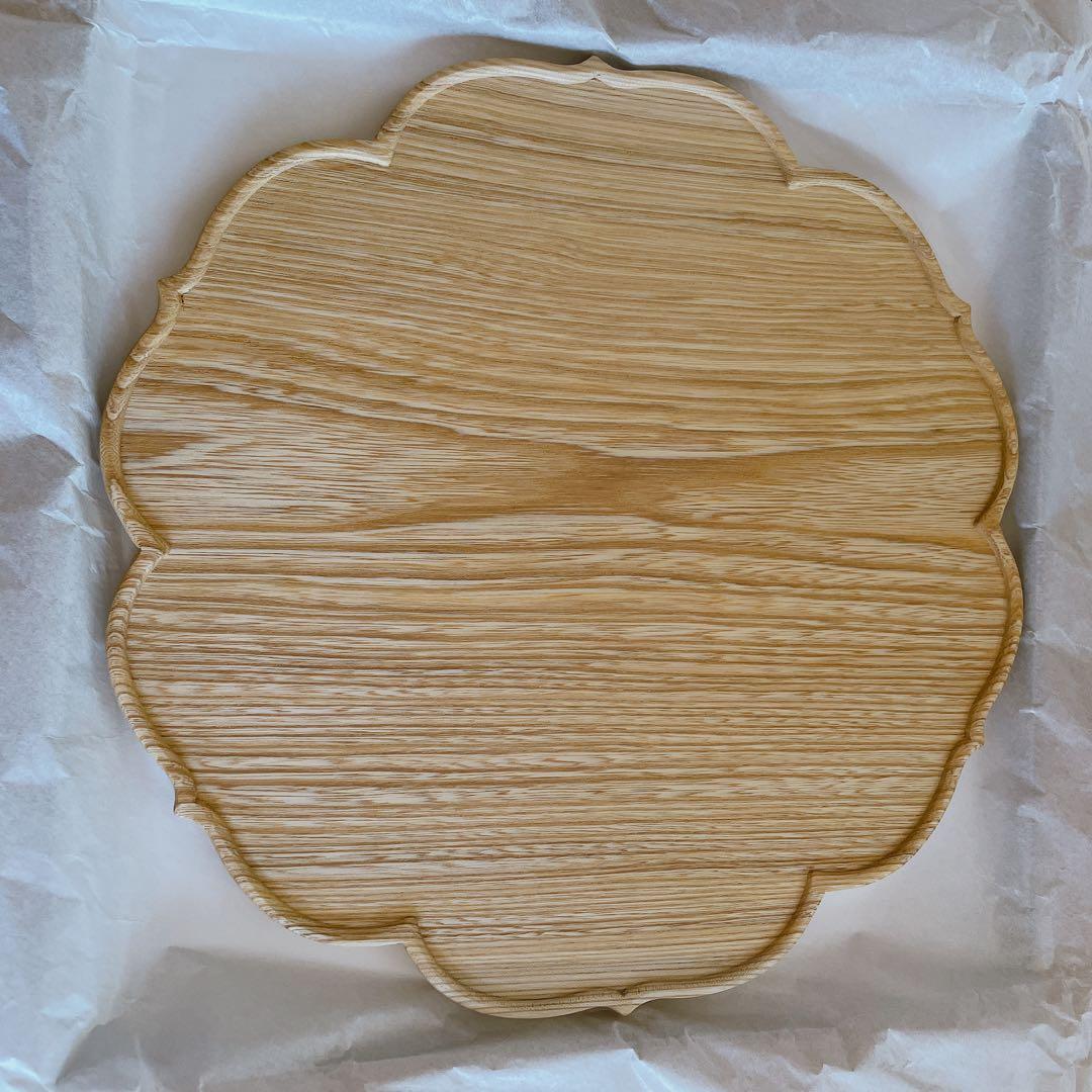 【新品】木製 花形皿 直径約30cm