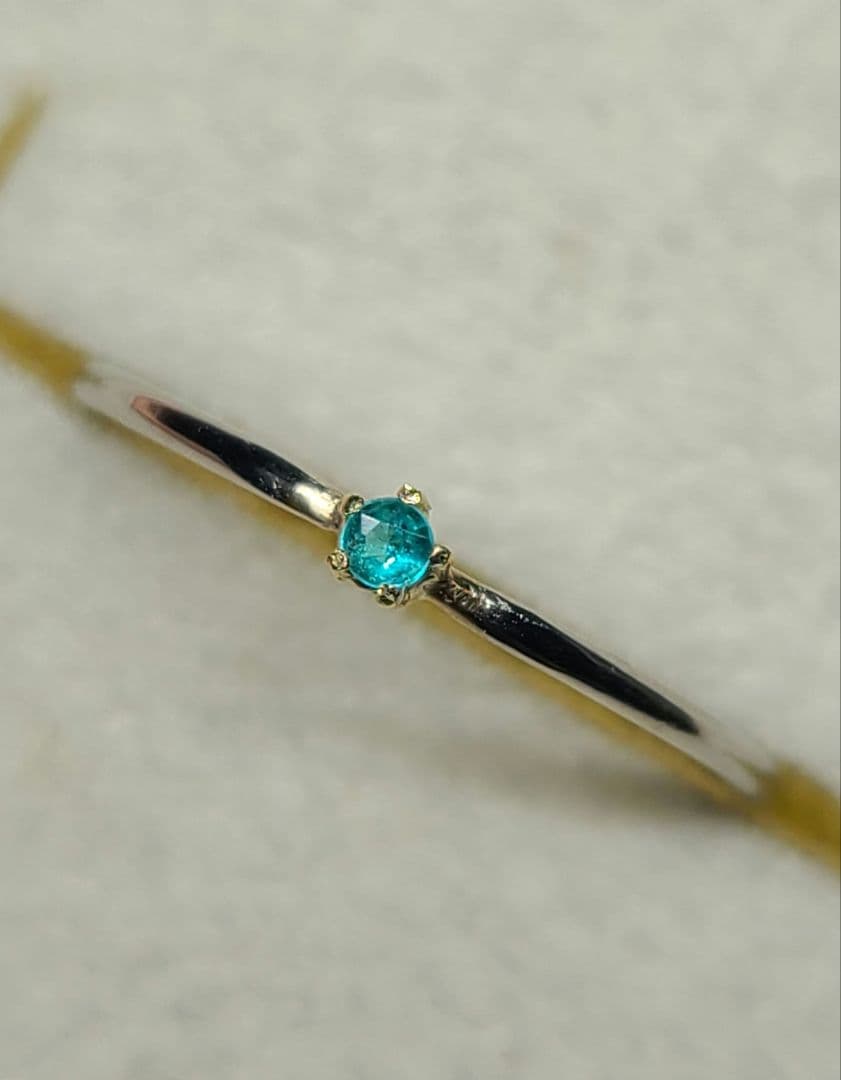 ビカビカネオン!!★ブラジルバターリャパライバトルマリン18金Ptリング★