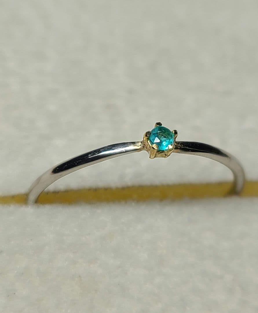 ビカビカネオン!!★ブラジルバターリャパライバトルマリン18金Ptリング★