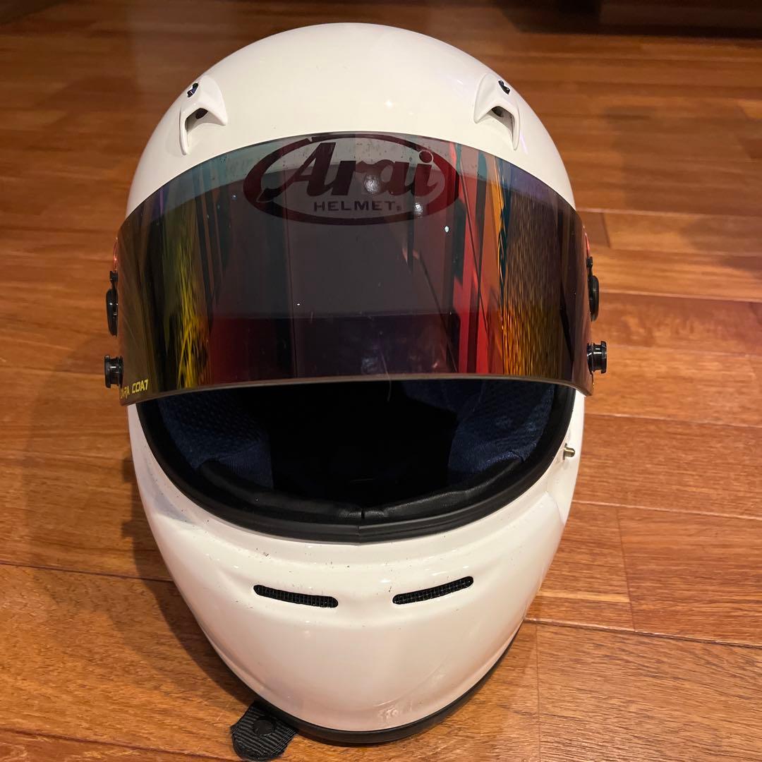 値下げ　Arai ヘルメット ホワイト ミラーシールド　4輪用　サイズ55,56
