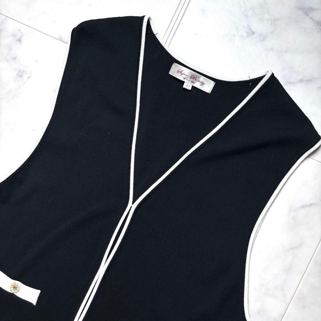 大きいサイズ✨スーパービューティー セットアップ ワンピース ロングジレ パール