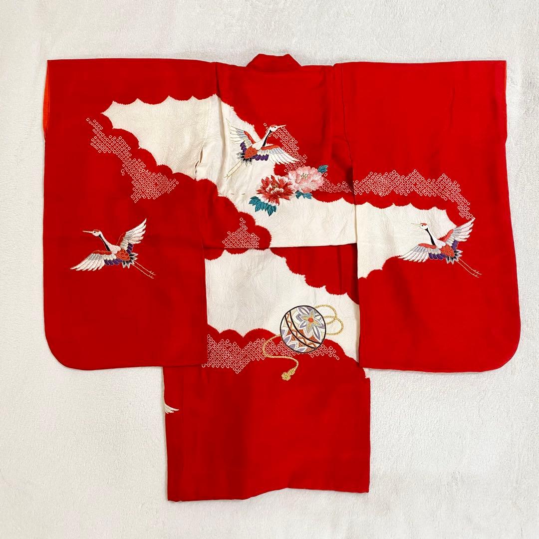 七五三 3歳 正絹かのこの被布と正絹お着物セット 女の子