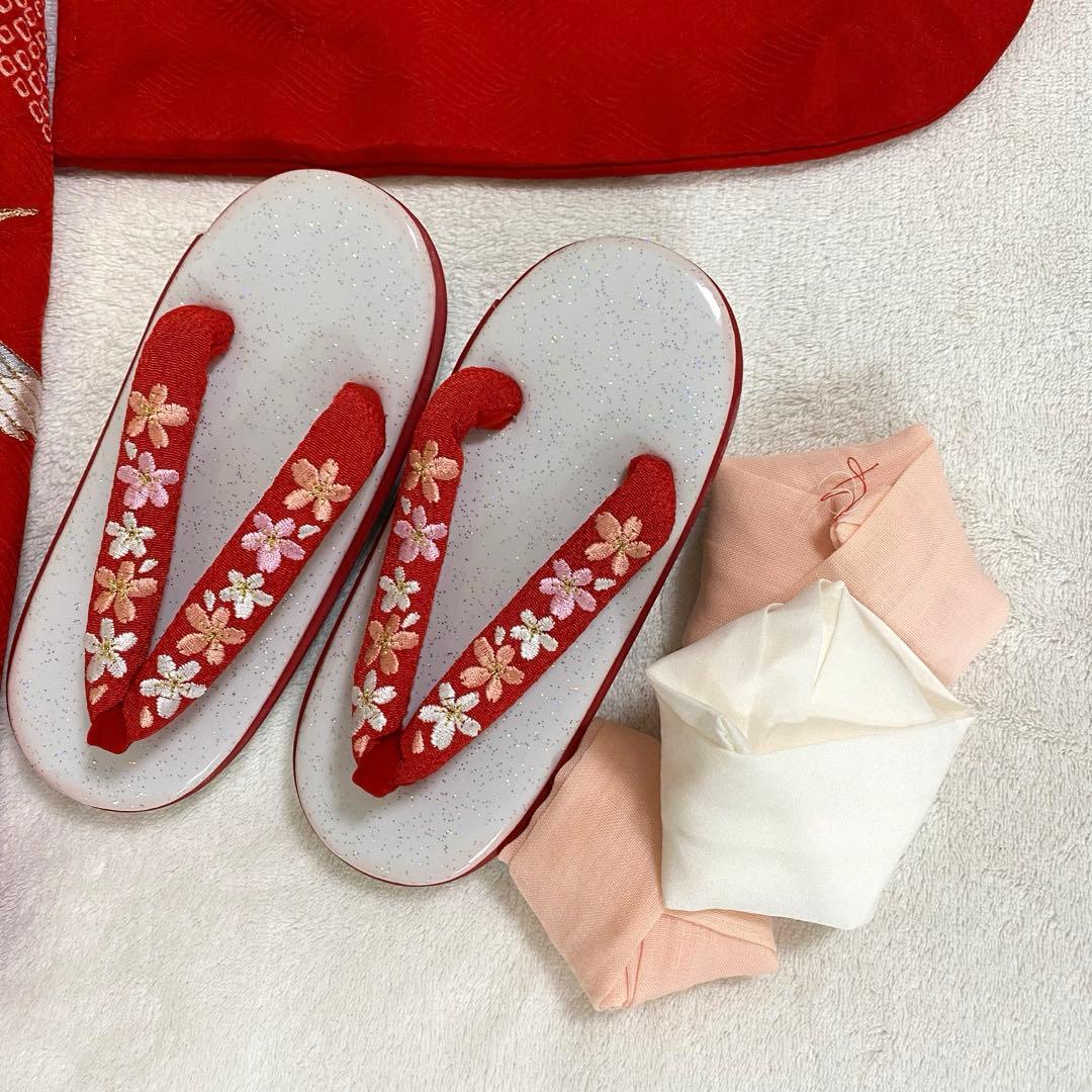 七五三 3歳 正絹かのこの被布と正絹お着物セット 女の子