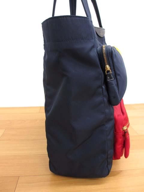 美品 アニヤハインドマーチ マルチチャビーポケット ナイロン トートバッグ