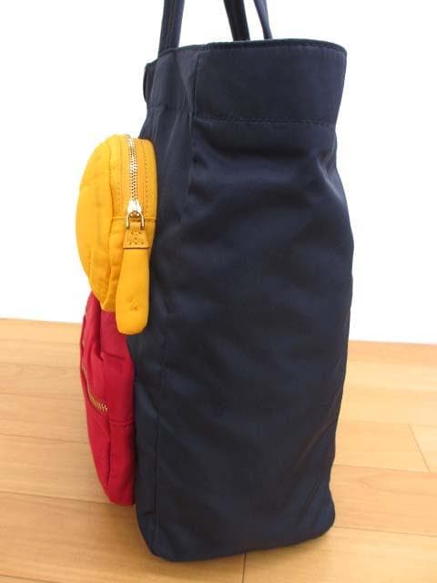 美品 アニヤハインドマーチ マルチチャビーポケット ナイロン トートバッグ
