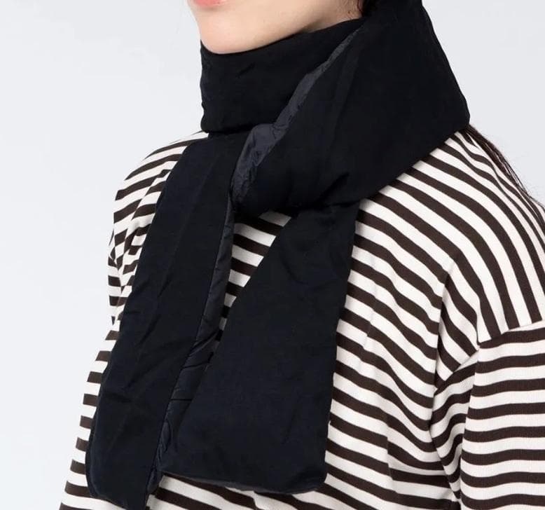 未使用 ナナミカ ダウンマフラー 光電子 ブラック SUKF250 男女兼用