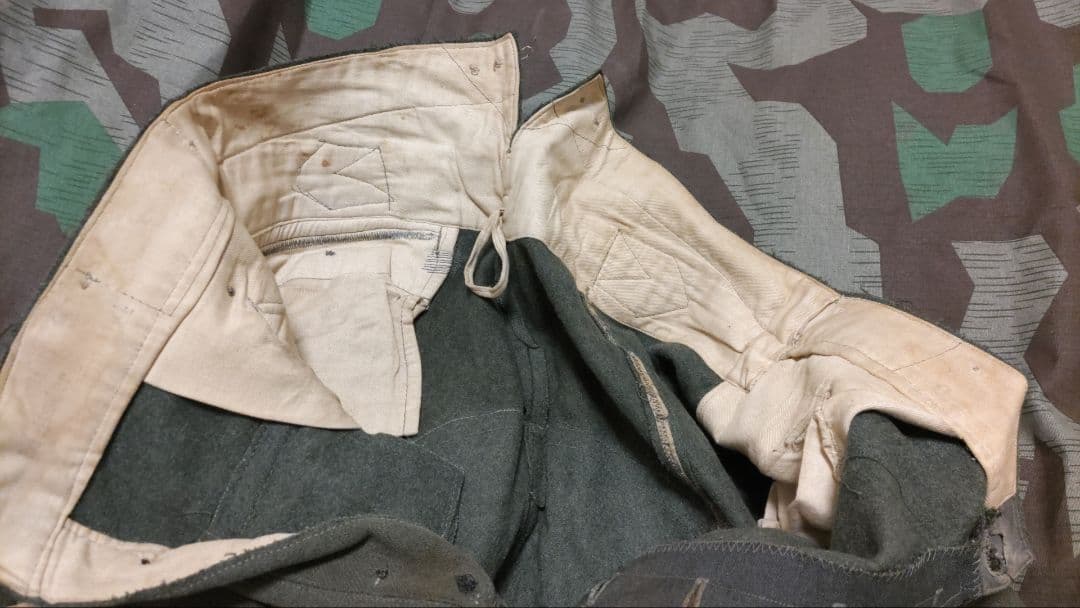 【実物】WWⅡドイツ軍騎兵下士官乗馬ズボン☆革当て付き☆コレクション用